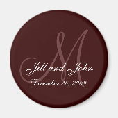 日付マグネットの名とイニシャルの一覧を保存 マグネット (正面)