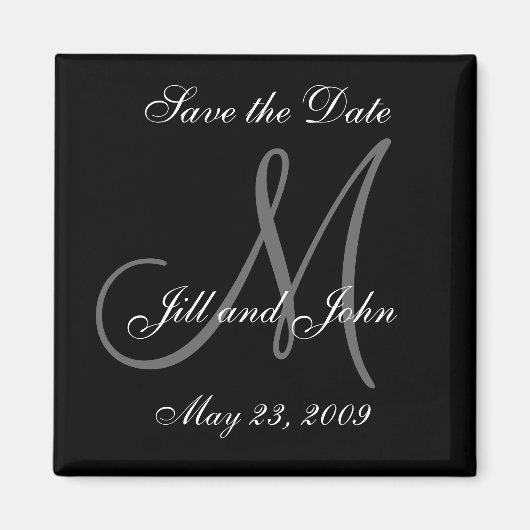 日付マグネットの名とイニシャルの保存 マグネット (正面)