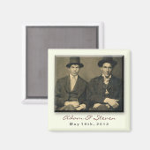 日付マグネットをヴィンテージポートレートで保存 マグネット (正面/裏面)