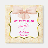 日付マグネットを保存したピンクボウ マグネット (正面)