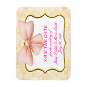 日付マグネットを保存したピンクボウ マグネット (縦)