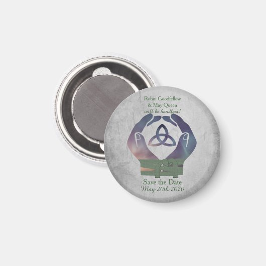 日付マグネットを保存して永遠のハンドスティング マグネット (正面/裏面)