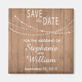 日付マグネットを保存する木の上の夏の文字列のライト マグネット (正面)