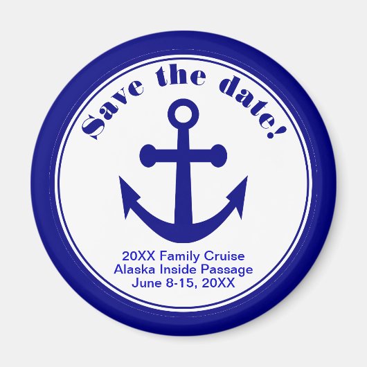 日付マグネットクルーズ航海のビーチ結婚式の保存 マグネット (正面)