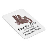 日付マグネットバイクもしくは自転車に乗る人結婚式の保存 マグネット (右側)