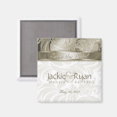 日付マグネットフローラリーフ金ゴールドの保存2 マグネット (正面/裏面)