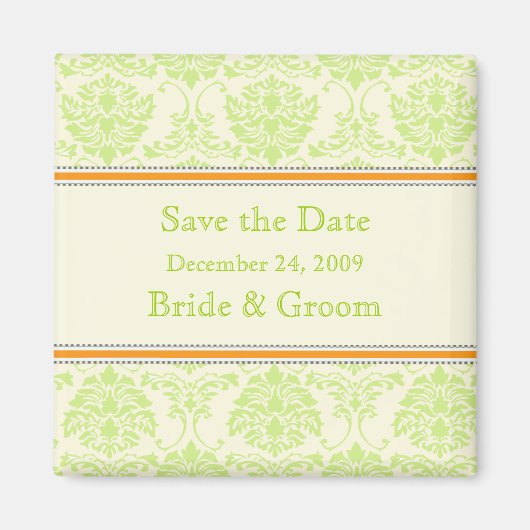 日付マグネット、バニラミントチョコレートを保存 マグネット (正面)