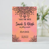 日付マンダラピンク&オレンジのカー結婚ドを保存 (スタンド正面)