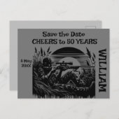 日付ミニマリストハンターを保存 | シーズンポストカード (正面/裏面)