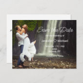 日付ミニマルなスクリプトqrコードphoto chicを保存 案内ポストカード (正面/裏面)