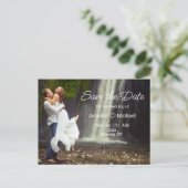 日付ミニマルなスクリプトqrコードphoto chicを保存 案内ポストカード (スタンド正面)