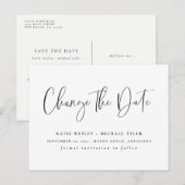 日付ミニマルのお知らせを黒で変更 案内ポストカード (正面/裏面)