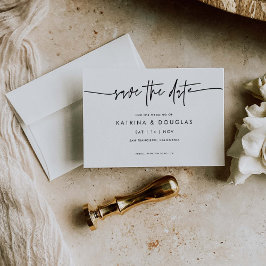 日付ミニマルのアナウンスカー結婚ドを保存する 招待状