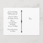 日付ミニマルの写真をモダン保結婚存する 案内ポストカード (裏面)