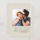 日付ミニマルの写真を保存するミニカレンダー セーブザデート (正面/裏面)