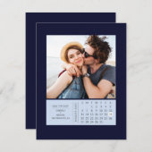 日付ミニマルの写真を保存するミニカレンダー セーブザデート (正面/裏面)