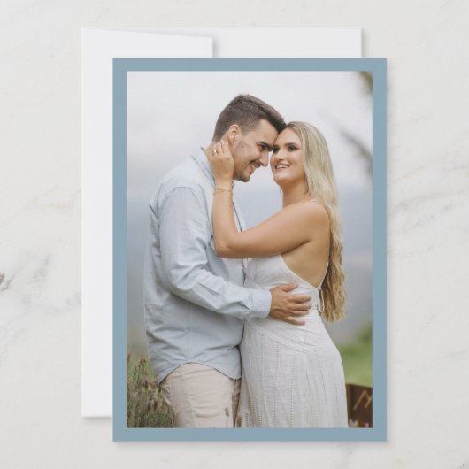 日付ミニマルの発表を青結婚で保存 セーブザデート (裏面)