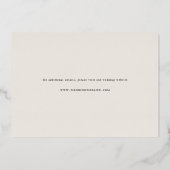 日付ミニマルをモダン保存 箔招待状 (裏面)