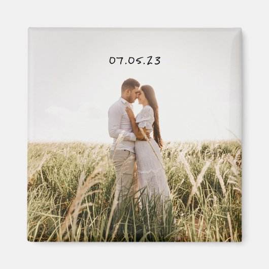 日付ミニマルマグネットを保存 マグネット (正面)