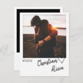 日付ミニマル写真カードの保存 セーブザデート (正面/裏面)