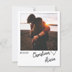 日付ミニマル写真カードの保存 セーブザデート