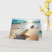 日付メッセージをボトルに保存 カード (黄色い花)