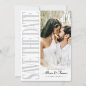 日付モダンのアナウンスカー結婚ドを保存 招待状 (正面)