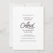 日付モダンのタイポグラフィ写真の保結婚存 セーブザデート (裏面)