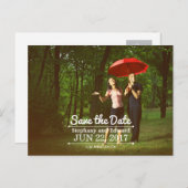 日付モダンのフォトポストカカスタムードの保存 案内ポストカード (正面/裏面)