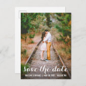 日付モダンの保存婚約写真はがきLB ポストカード (正面/裏面)