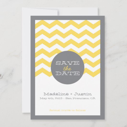 日付モダンの保存招待状 セーブザデート (正面)