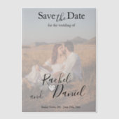 日付モダンの保存 ベラム紙招待状 (正面)