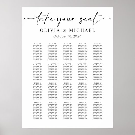 日付モダンの保存 ポスター (正面)