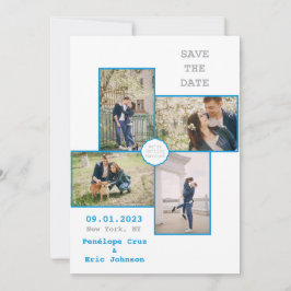 日付モダンの保存 招待状