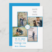 日付モダンの保存 招待状 (正面/裏面)