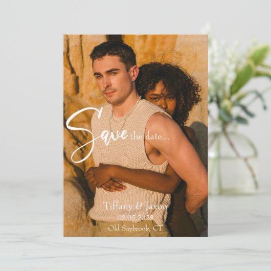 日付モダンの保存 招待状 (スタンド正面)