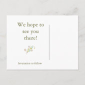 日付モダンの保存 案内ポストカード (裏面)