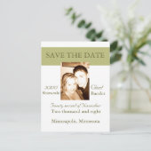 日付モダンの保存 案内ポストカード (スタンド正面)