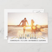 日付モダンの保存 案内ポストカード (正面/裏面)