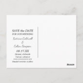 日付モダンの写真テンプレートを保結婚存 ポストカード (裏面)