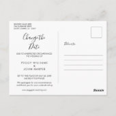 日付モダンの写真結婚フローラの変更 ポストカード (裏面)