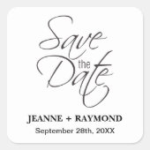 日付モダンの発表を結婚保存 スクエアシール (正面)