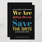 日付モダンの発表を結婚保存 セーブザデート (正面/裏面)