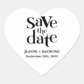 日付モダンの発表を結婚保存 ハートシール (正面)