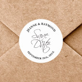 日付モダンの発表結婚の保存カスタム ラウンドシール
