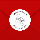 日付モダンの発表結婚の保存カスタム ラウンドシール