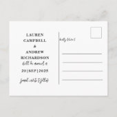 日付モダンの白黒はがきを保存 ポストカード (裏面)