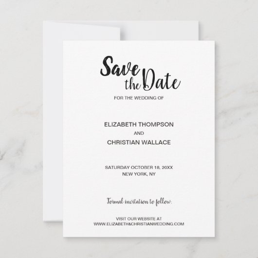 日付モダンの複数の写結婚真を保存 案内状 (裏面)