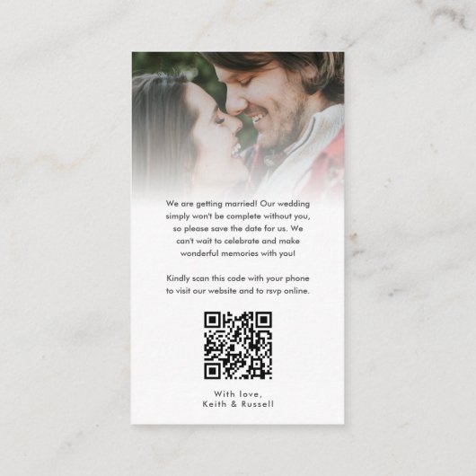 日付モダンのWebサイ結婚トの保存 エンクロージャーカード (裏面)