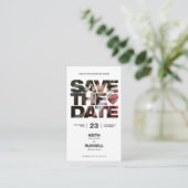 日付モダンのWebサイ結婚トの保存 エンクロージャーカード (スタンド正面)